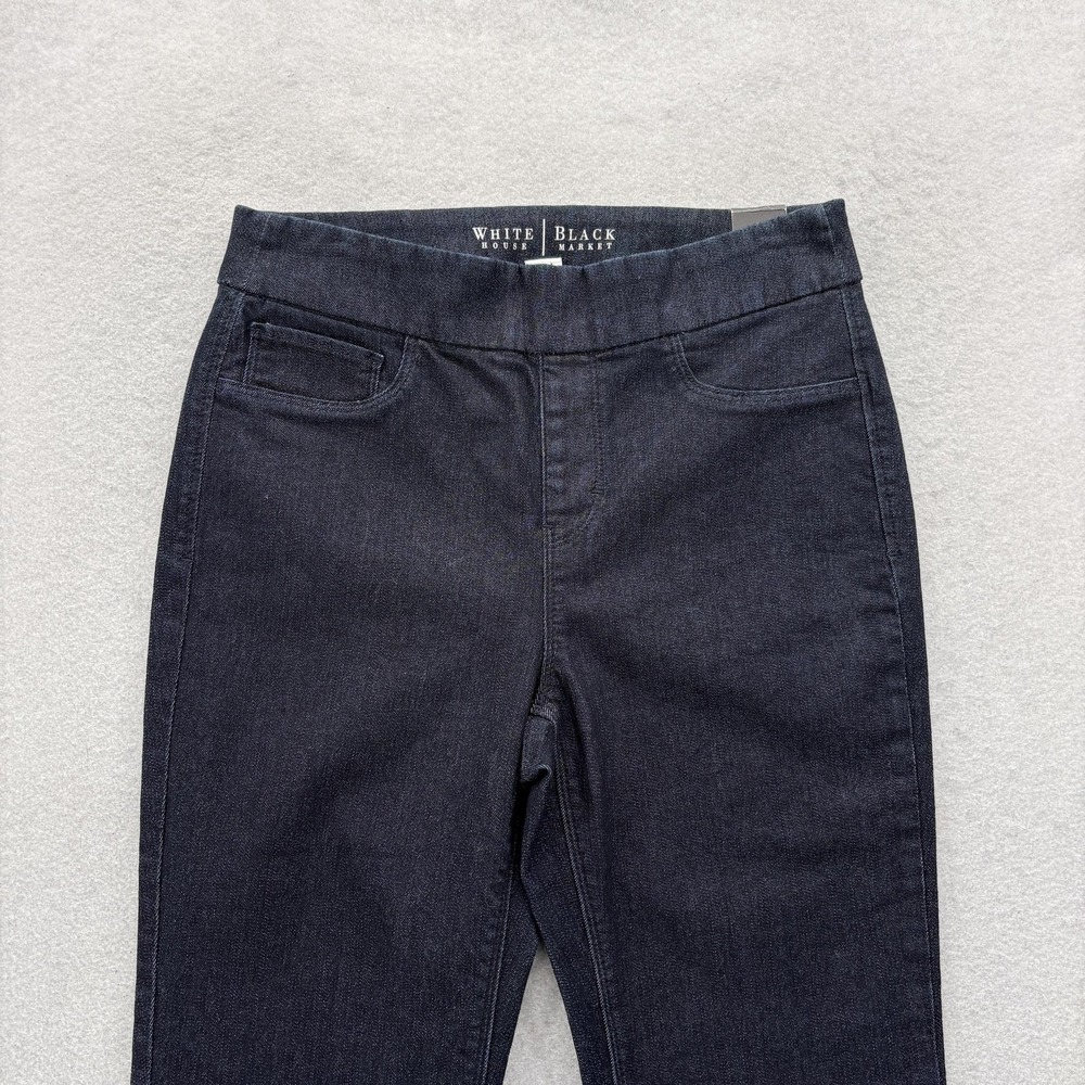White House Black Market High Rise Skinny Jeans Womens 2 Blue Dark Wash Stretch - Picture 2 of 11
